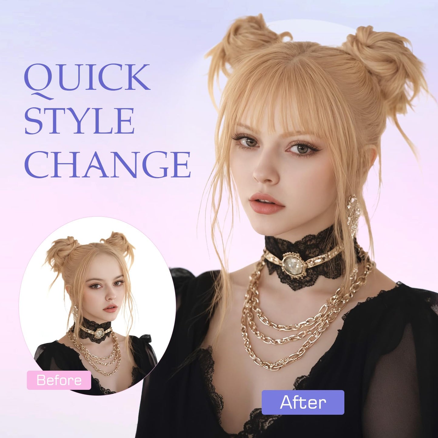 Hairro Clip In Bangs Real Human Hair Wispy Thin Fake Bangs Hair Clip 3D Cover French Curtain Bangs Platinum Blonde 8 Inches 10g #60