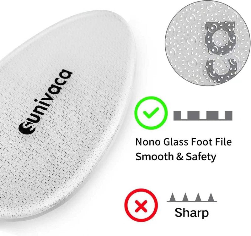 Glass Foot File - Callus Remover & Heel Scraper for Smooth Feet | Professional Pedicure Tool for Diabetic Care