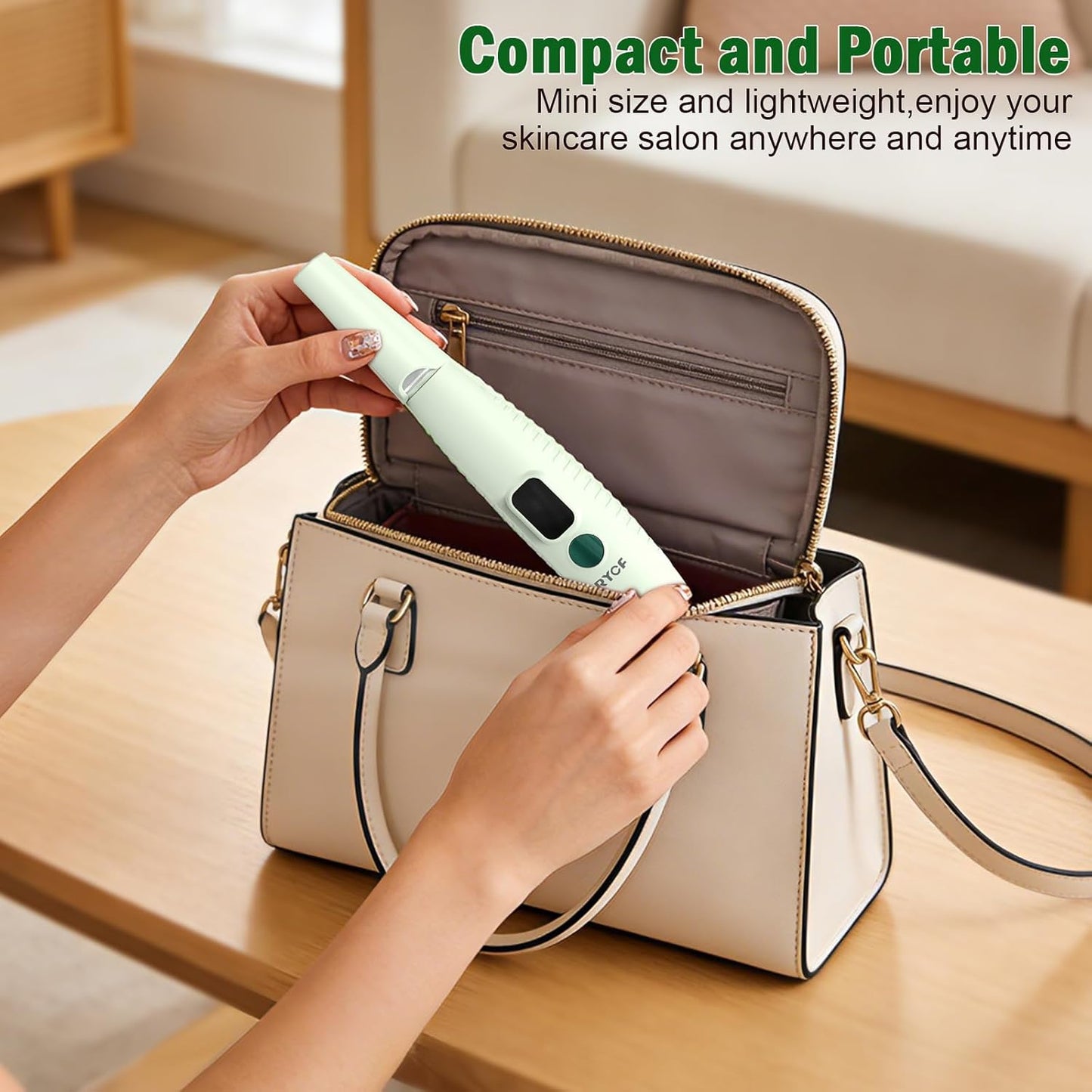 Sonic Dermaplaning Tool - Rechargeable Face Exfoliator with 22,000 Vibrations/Min | 12 Blades for Painless Peach Fuzz Removal