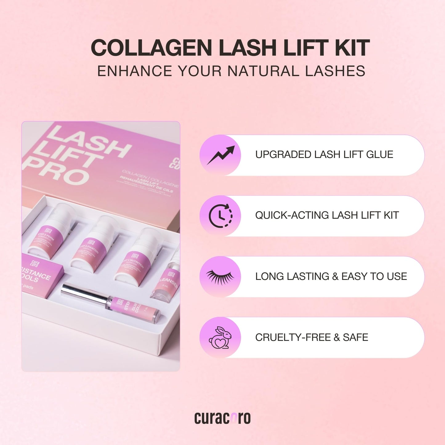 Curacoro Lash Lift Kit - All-in-One Eyelash Perm Kit