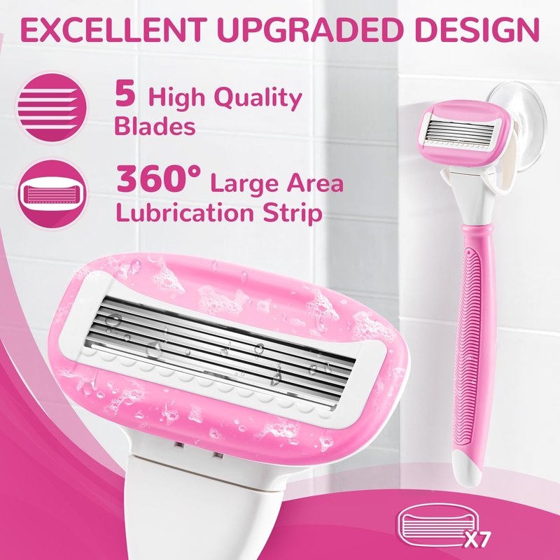 Women‘s Razor with 360° Lubrication Reduces Irritation, Red