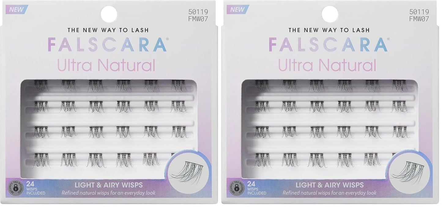KISS Falscara Multipack - Faux Mink Wisps False Eyelashes | 24 Reusable Lash Clusters, 12mm-16mm Sizes