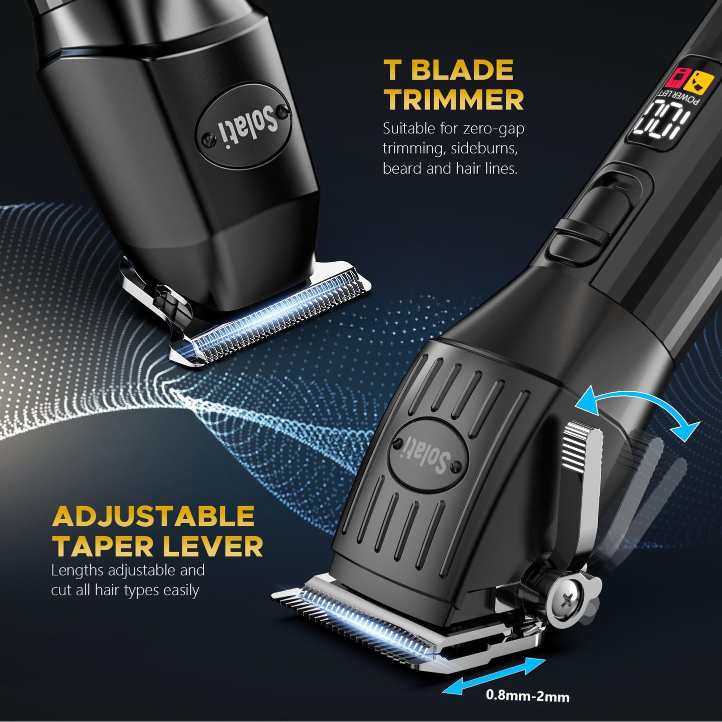 Cordless Hair Clippers for Men Beard Trimmers Kit with LED Display Rechargeable Haircut Grooming Shaver Gift for Men Women Barber Kids (Black)