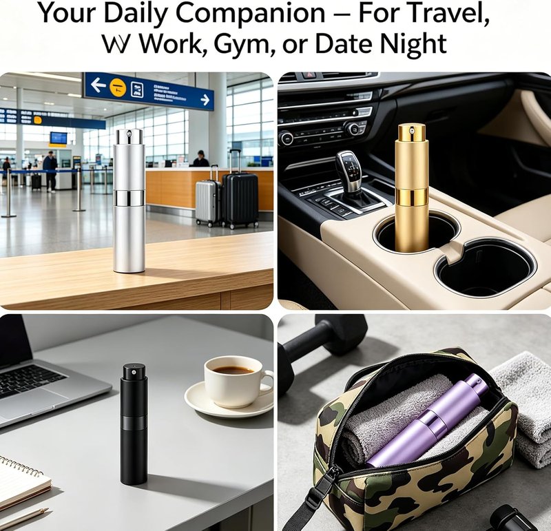 Refillable 8ML Travel Perfume Spray Bottle - Portable Fragrance Atomizer Set | 6pcs for Men & Women