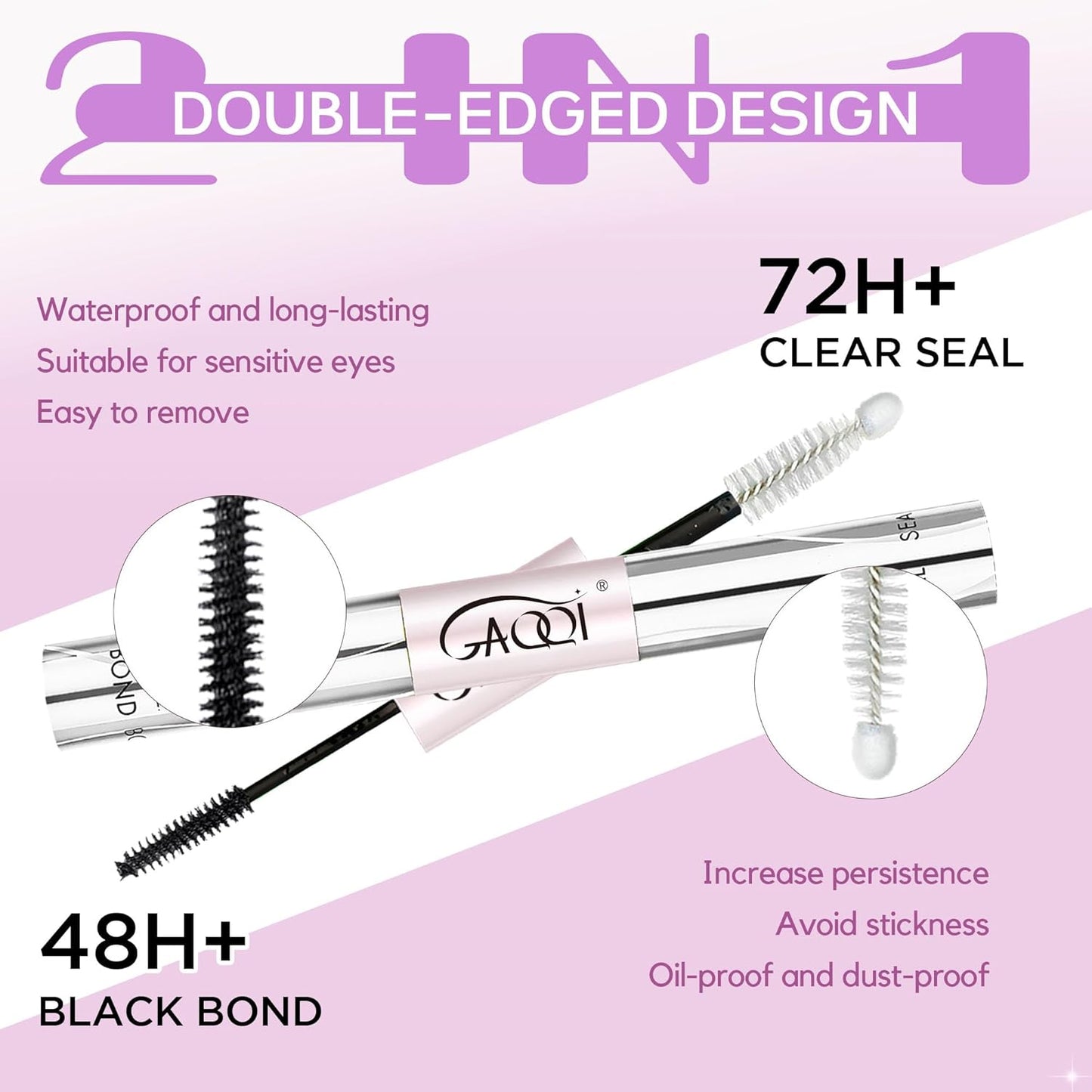Lash Bond and Seal Set - 10ml Waterproof Lash Cluster Glue + 5ml Gentle Remover | Strong Hold for 72 Hours