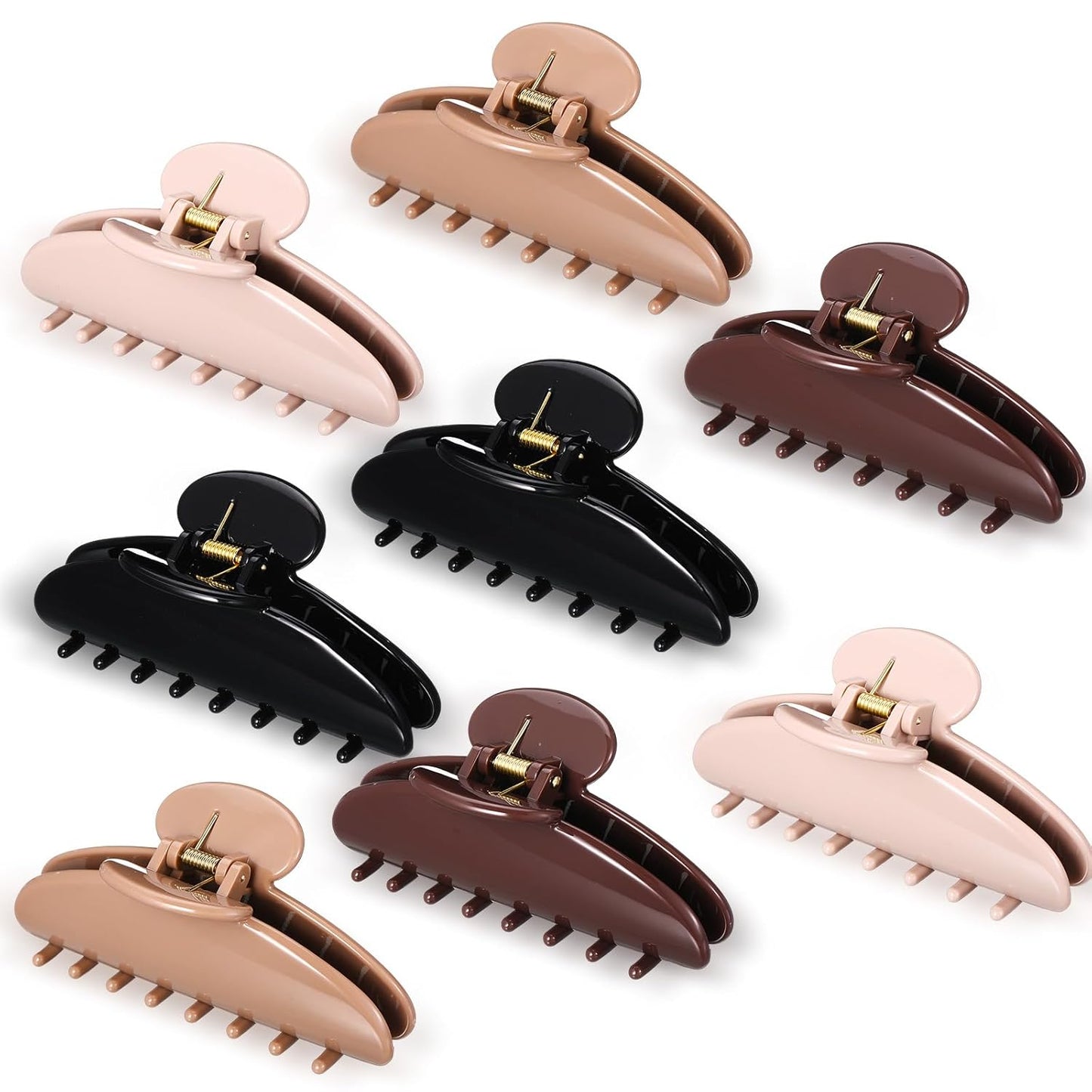 Large Acrylic Hair Claw Clips for Women - 8 Pcs Non-Slip Strong Hold | French Turquoise Color