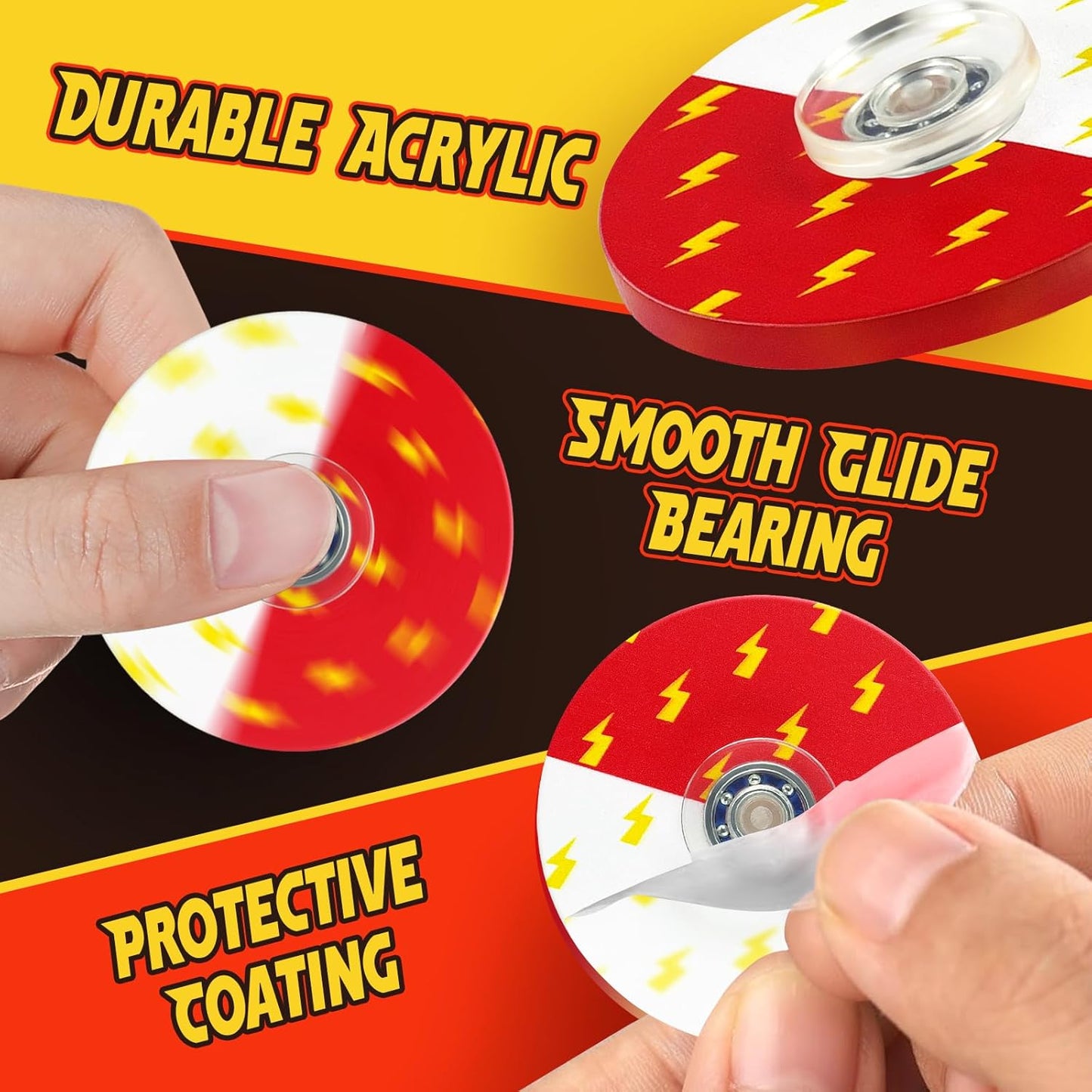 Cartoon Animation Fidget Spinners - 24PCS Mini Sensory Toys for Birthday Party Favors | Red & White
