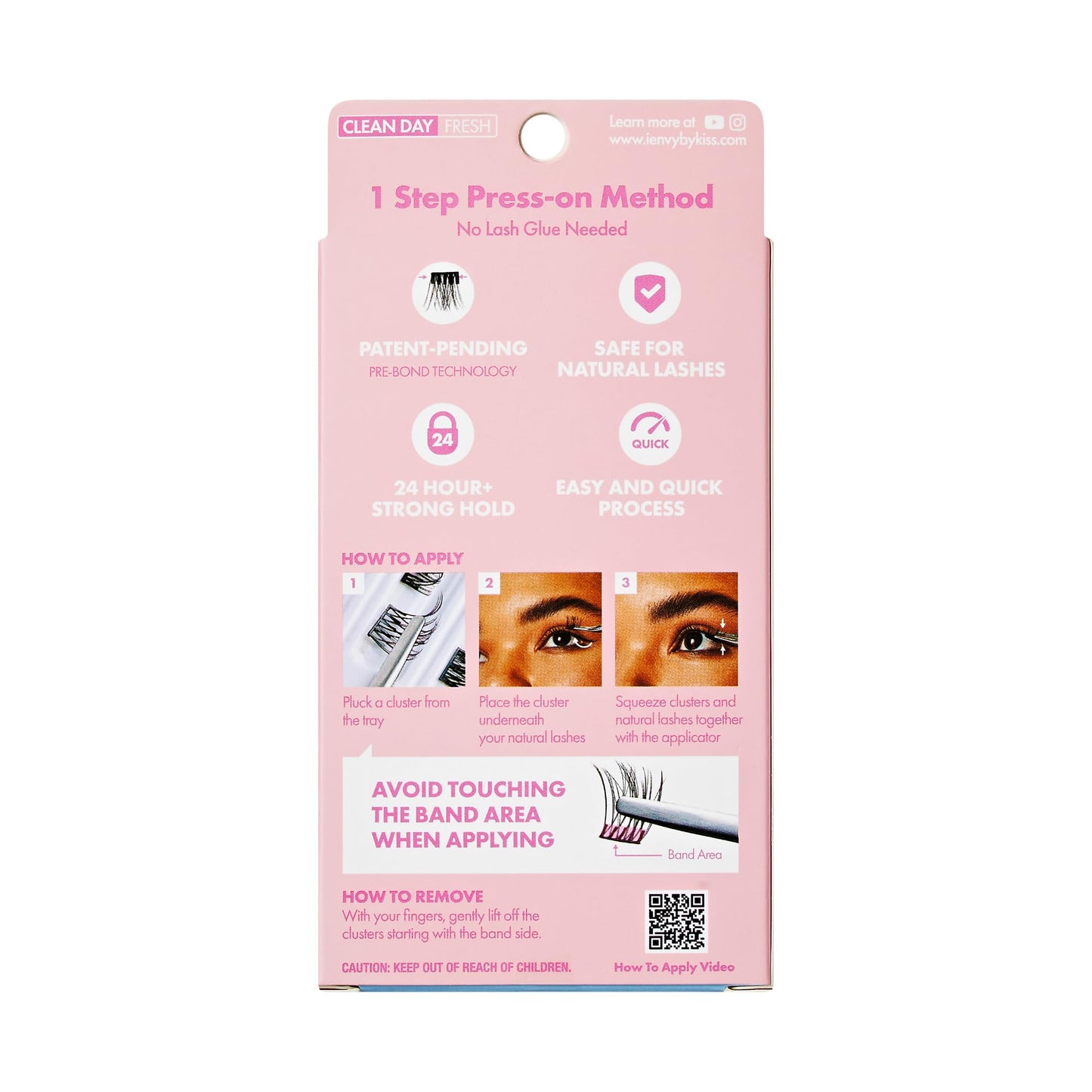 i-ENVY Press&Go Self-Adhesive Eyelashes, No Glue Needed False Eyelash Clusters, Easy Application Patented 1 Step Press-On Lashes, No Damage or Residue