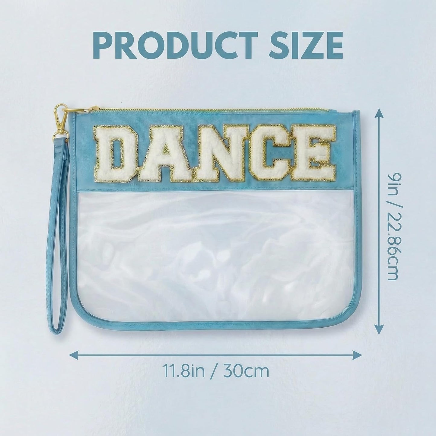 Dance Bag | Chenille Letter Clear Cosmetic Bag for Dancers - Essential Makeup Organizer for Girls & Women