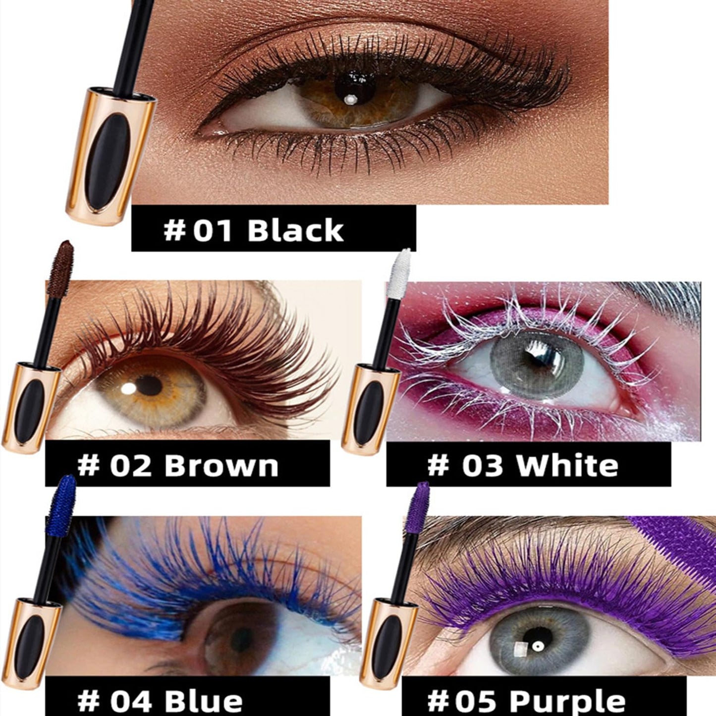 MAEPEOR 5D Silk Fiber Mascara Fuller & Voluminous Colored Eyelash Natural Waterproof Smudge-proof Mascara