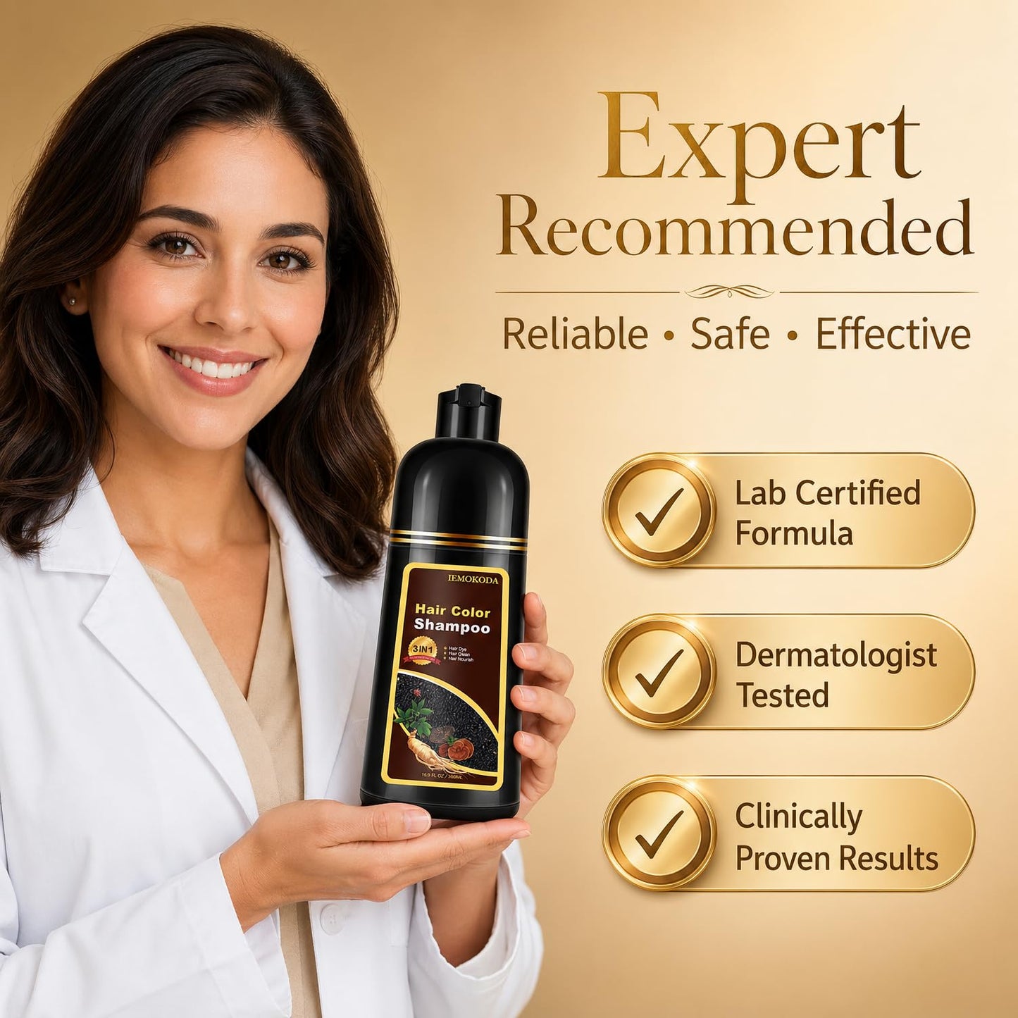 Coffee Hair Dye Shampoo 3 in 1, Instant Hair Color Shampoo, Semi-Permanent Brown Hair Dye, Long Lasting Browm Hair Shampoo, Shampoo Para Pintar el Cabello, Works in Minutes 16.90 Fl Oz