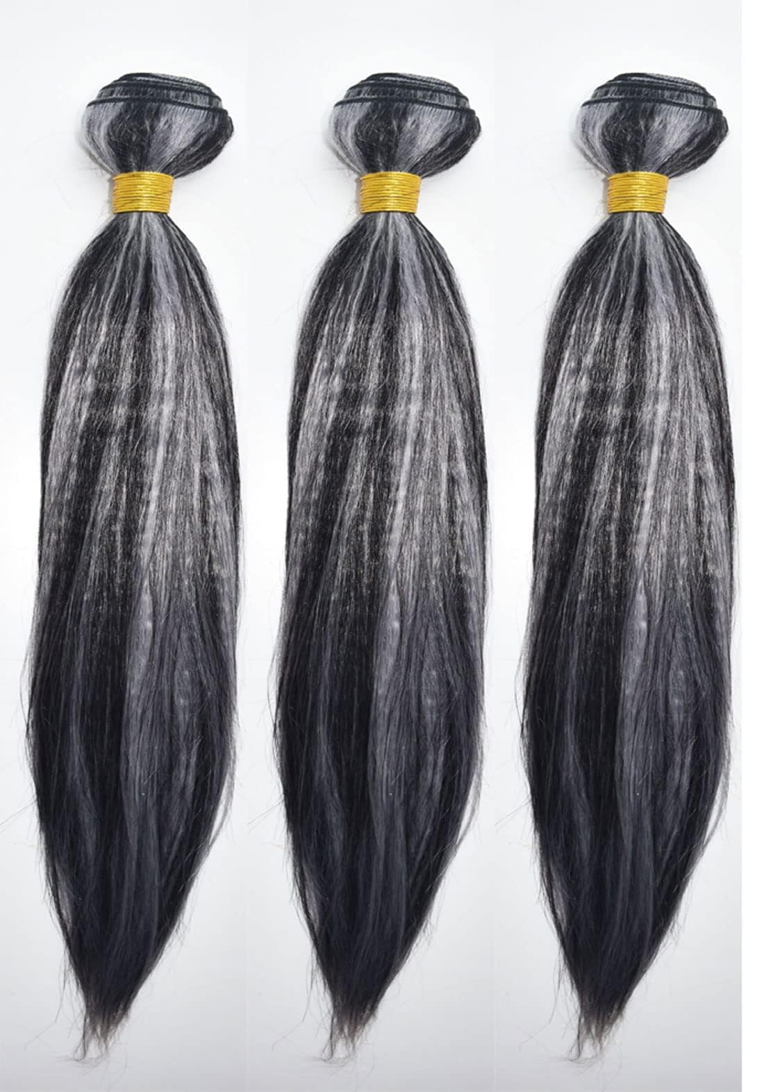 30 Inch P4/Grey Highlight Bundles Human Hair Straight 1 Bundles 100 Grams/Bundle 10A Grade Unprocessed Brazilian Virgin Hairs Grey Bundles Weaves Hair Extensions For Women