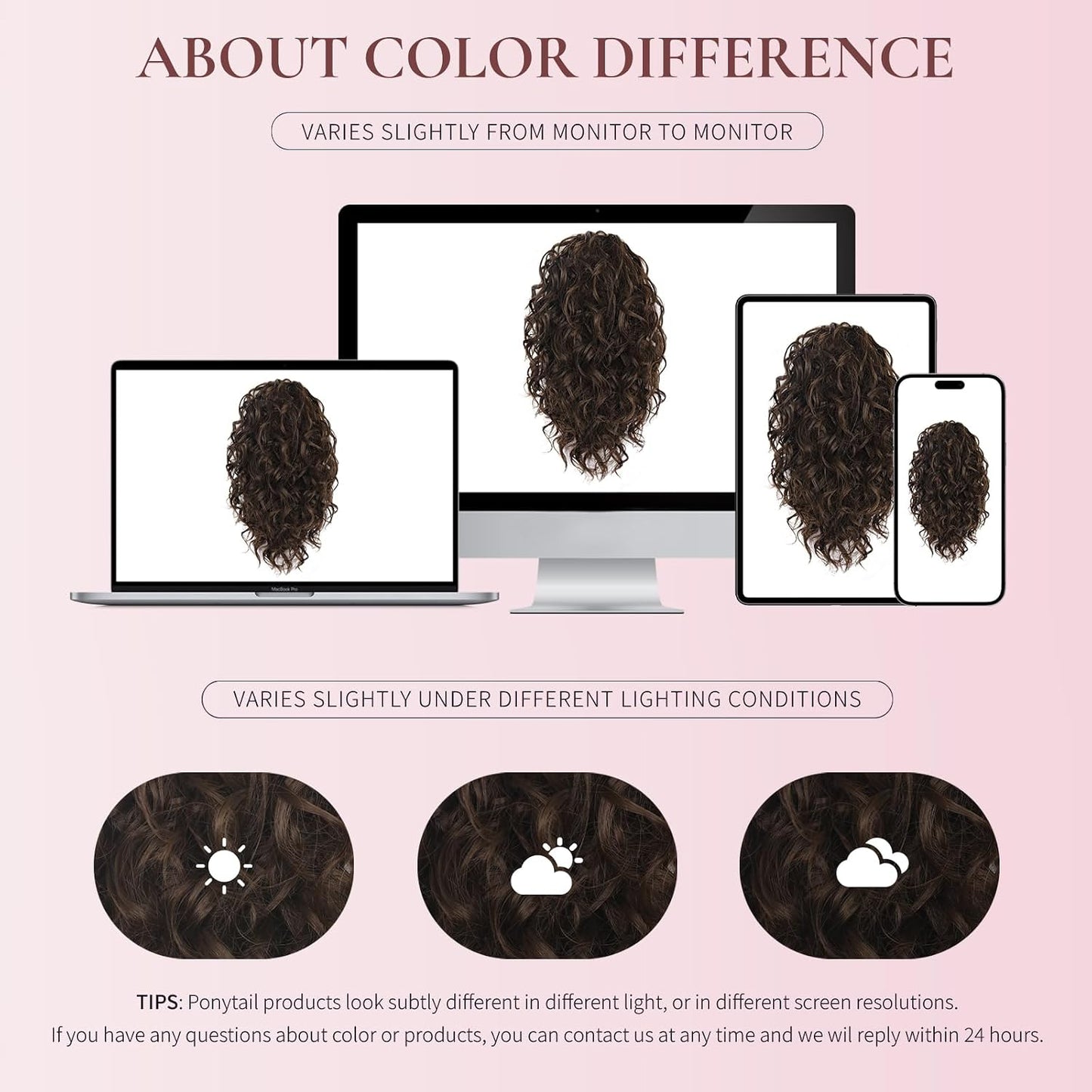 Claw Clip Ponytail Extension - 12 Inch Curly Synthetic Hair Extension | Chocolate Brown