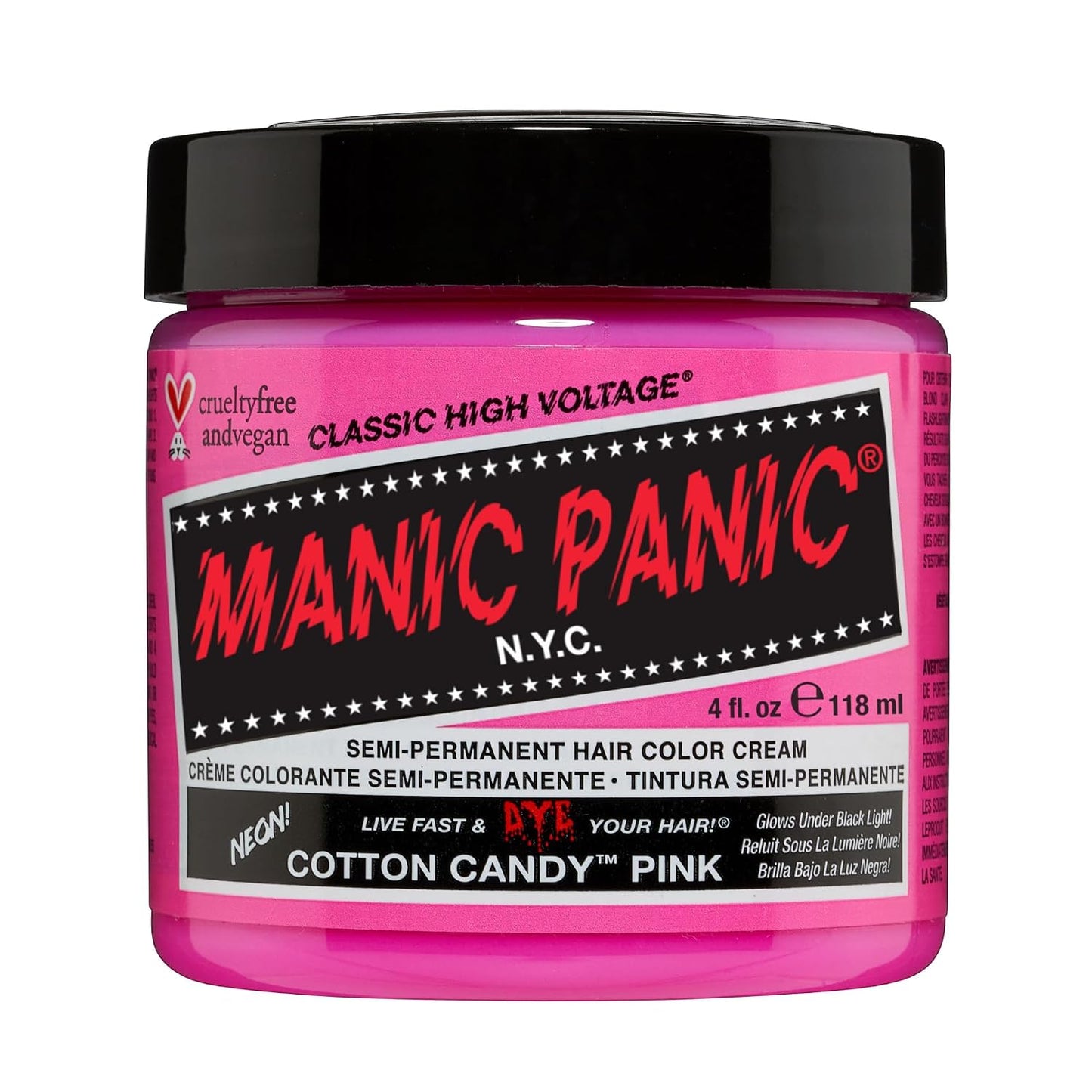 Classic Cotton Candy Pink Hair Color - Semi-Permanent Bright Pink Dye for Men & Women | Vegan & Cruelty-Free (4oz)