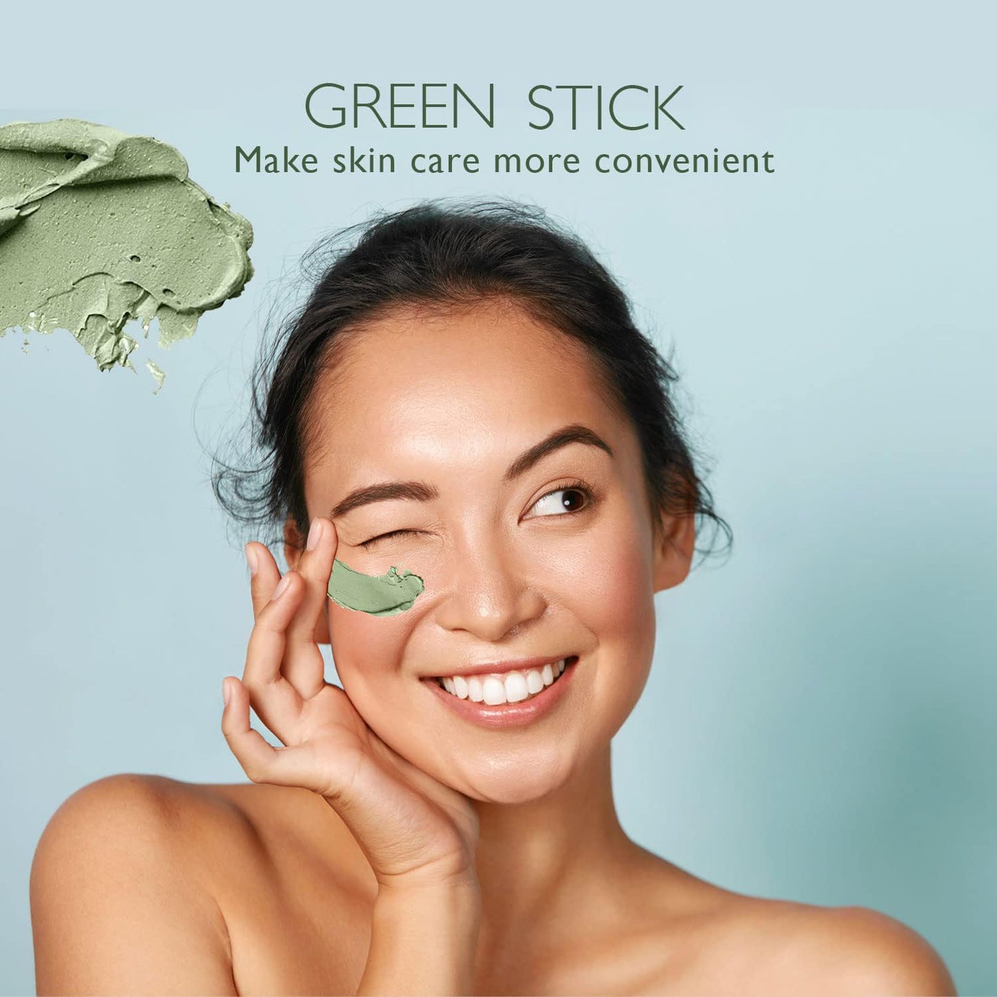 ShineMore Green Tea Clay Stick(2PCS): Blackhead Remover for Face, Green Clay Mask for Deep Pore Cleansing, Moisturizing, and Brightening for Men and Women