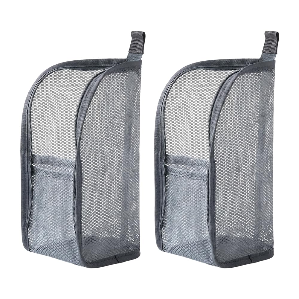Fauppt Portable Lightweight Travel Toiletry Bag Standing Toiletry Bag,2026 EVA Mesh Cosmetic Waterproof Bag Travel Essentials (Grey*2)