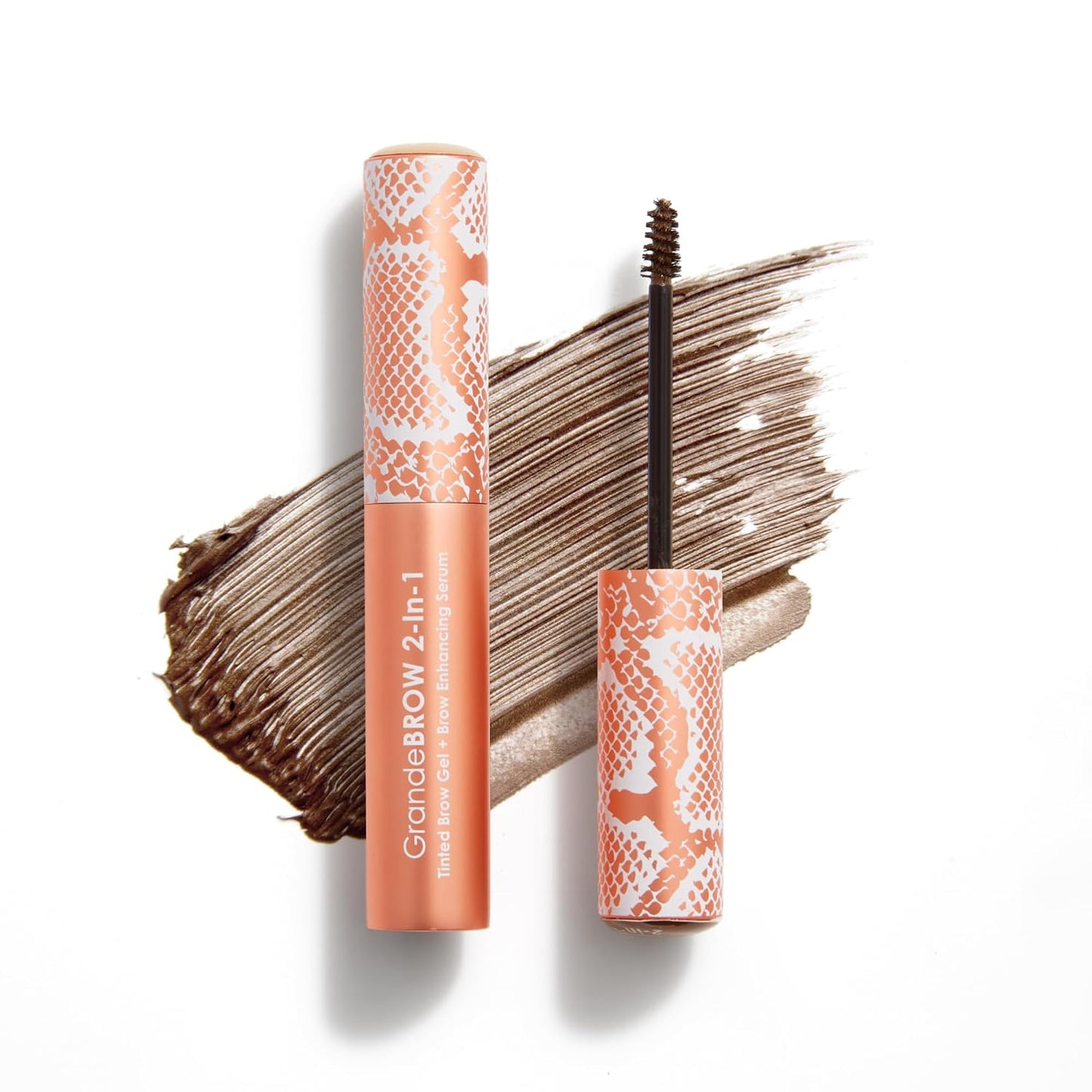 Grande Cosmetics GrandeBROW Tinted Brow Gel & Enhancing Serum - Thicker, Darker Brows with Castor Oil | Long-Lasting Formula