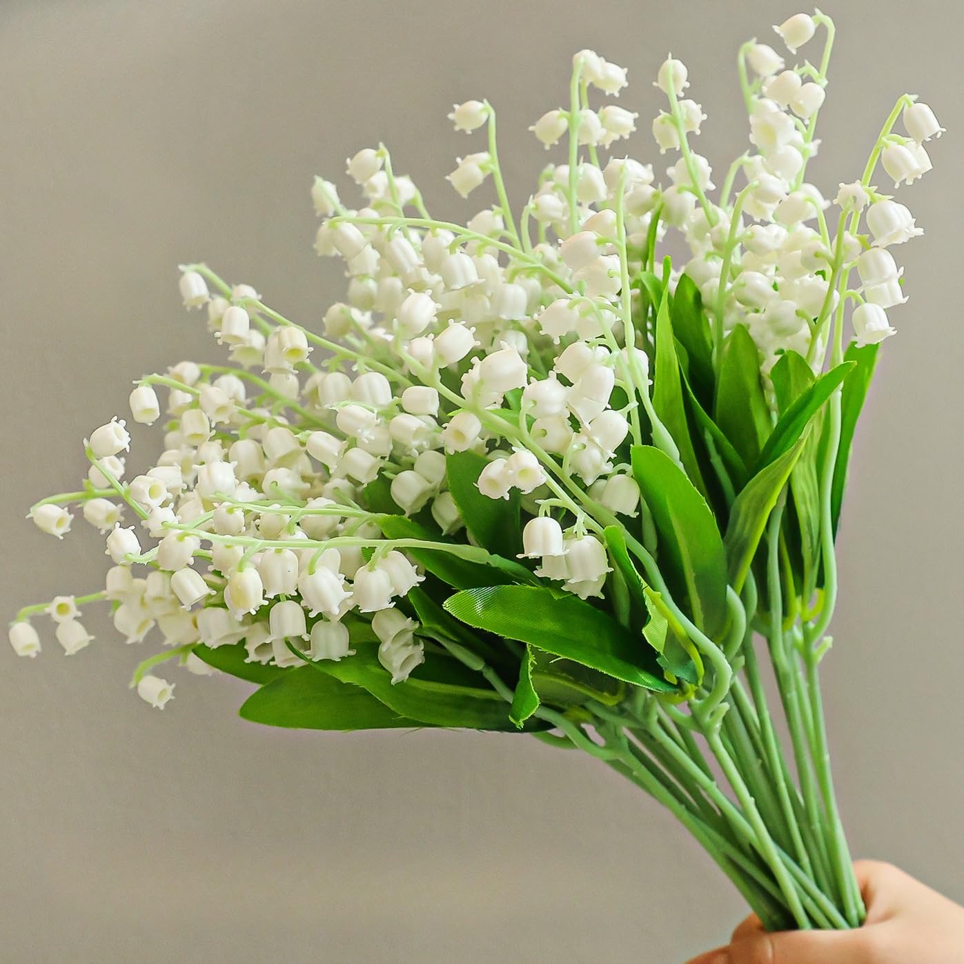 10Pcs Lily of The Valley Plastic Orchid Flower Artificial Bellflower DIY Wedding Bouquet Household Vase Table Party Decoration (10PCS)