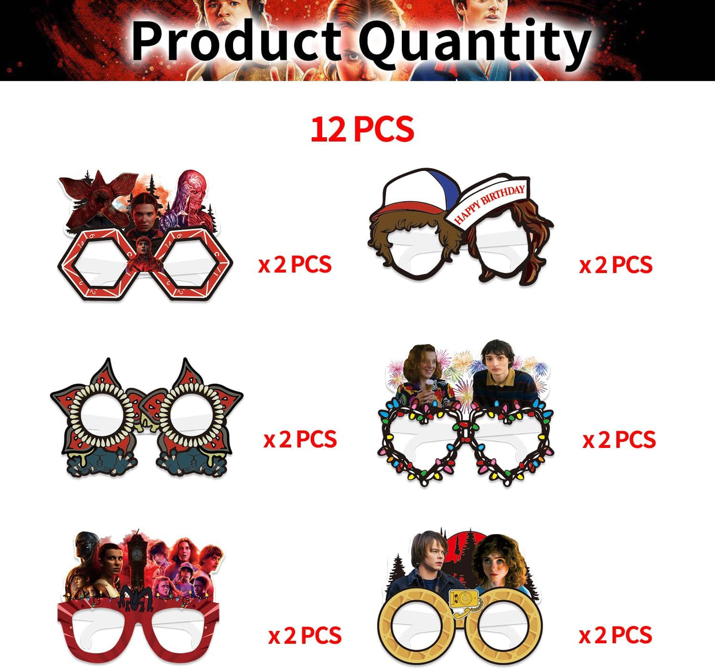 TV Series Theme Party Decorations - 12 Pcs Role-Playing Photography Glasses for Birthdays & Celebrations