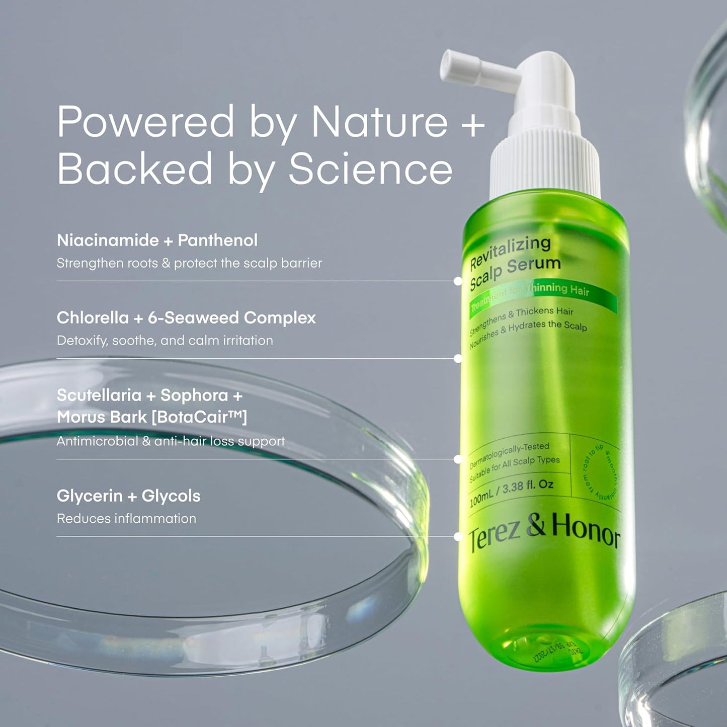 Scalp Serum for Hair Growth - Korean Vegan Treatment for Thinning Hair & Itchy Scalp | Non-Greasy, Lightweight Formula (100 mL)
