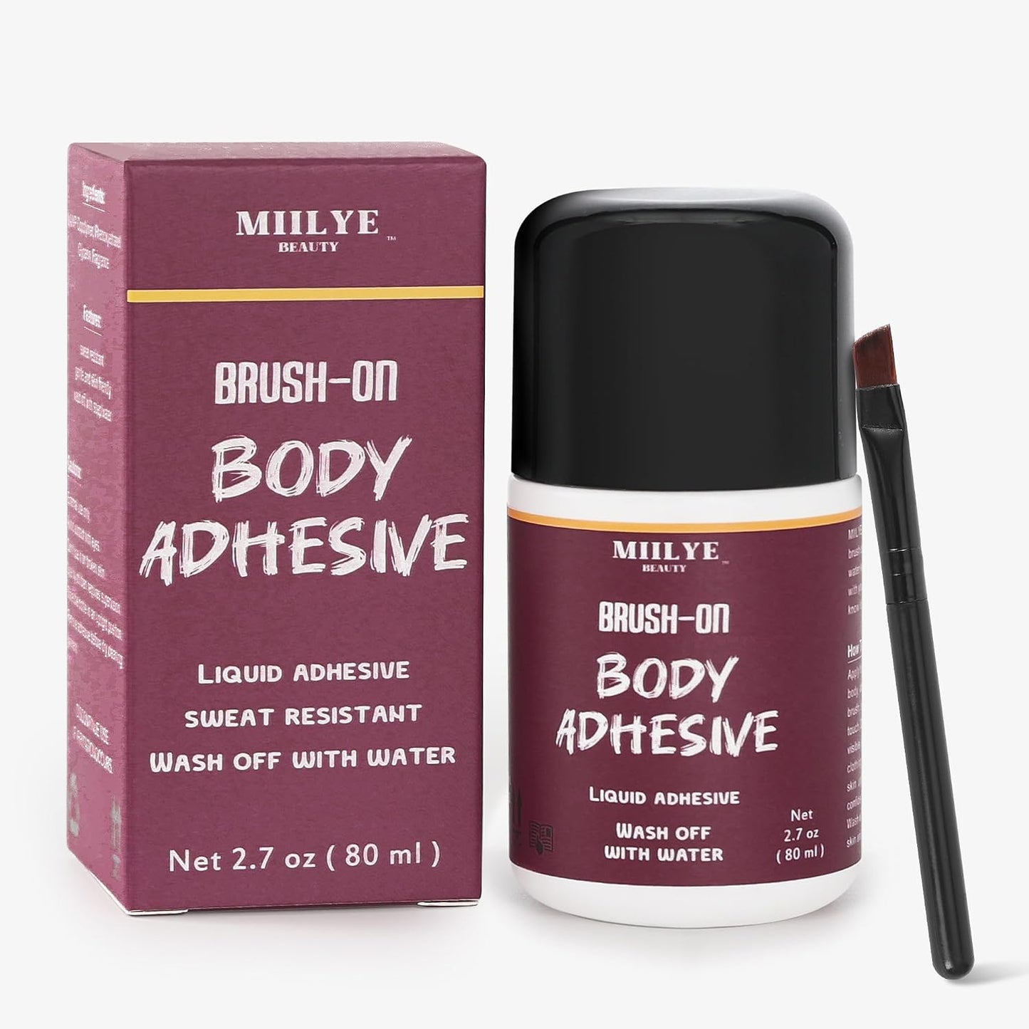 Body Adhesive for Clothes - 80ml Sweat-Proof Skin Glue for Dancers, Socks, Stockings & Costumes
