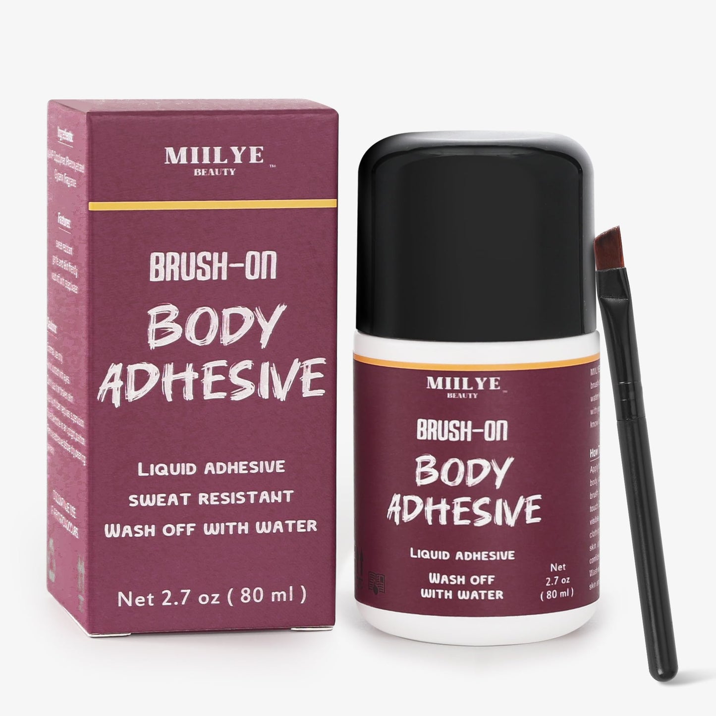 Body Adhesive for Clothes and Dancers - 80ml, Sweat Proof, Strong Hold Skin Glue for Socks, Stockings, Leotards, Bras, Wigs, Costumes and Clothing
