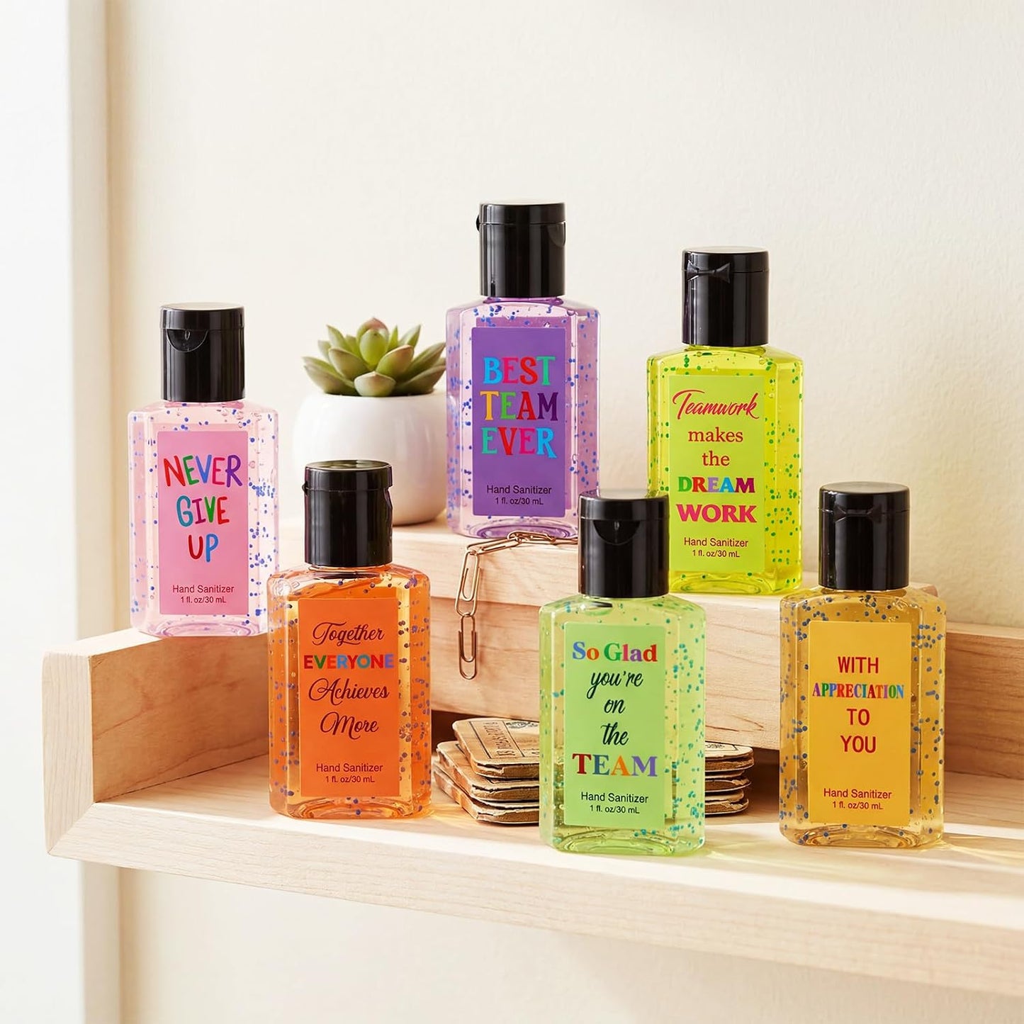 Thank You Mini Hand Sanitizer - 24 Pack Travel Size 1oz | Scented Party Favors for Team Gifts, Teachers, and Coworkers (Black)