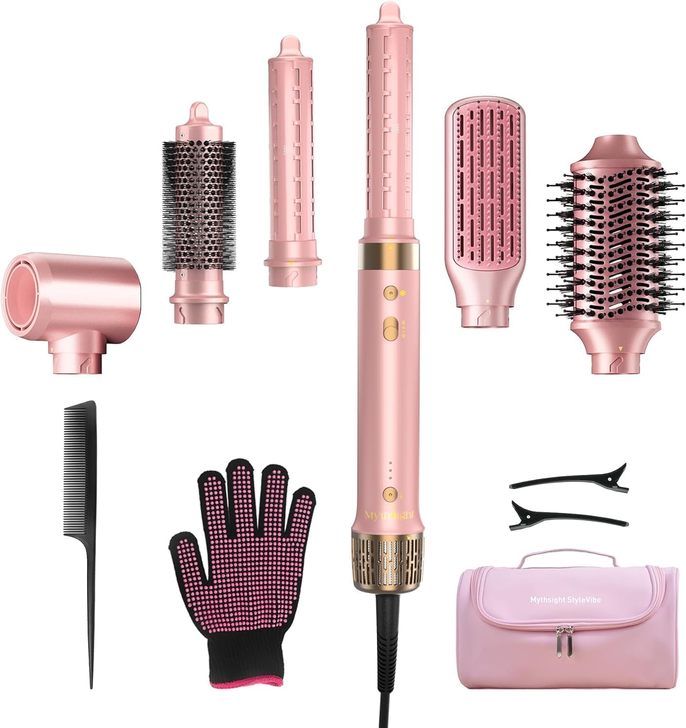 Mythsight 6-in-1 Air Styler & Blow Dryer Brush - Fast Drying, Auto-Wrap Curl, Frizz-Free Finish | Perfect Gift for Women