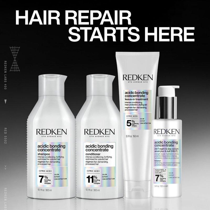 Redken Acidic Bonding Concentrate Serum - Overnight Repair for Damaged Hair | Lightweight & Anti-Frizz
