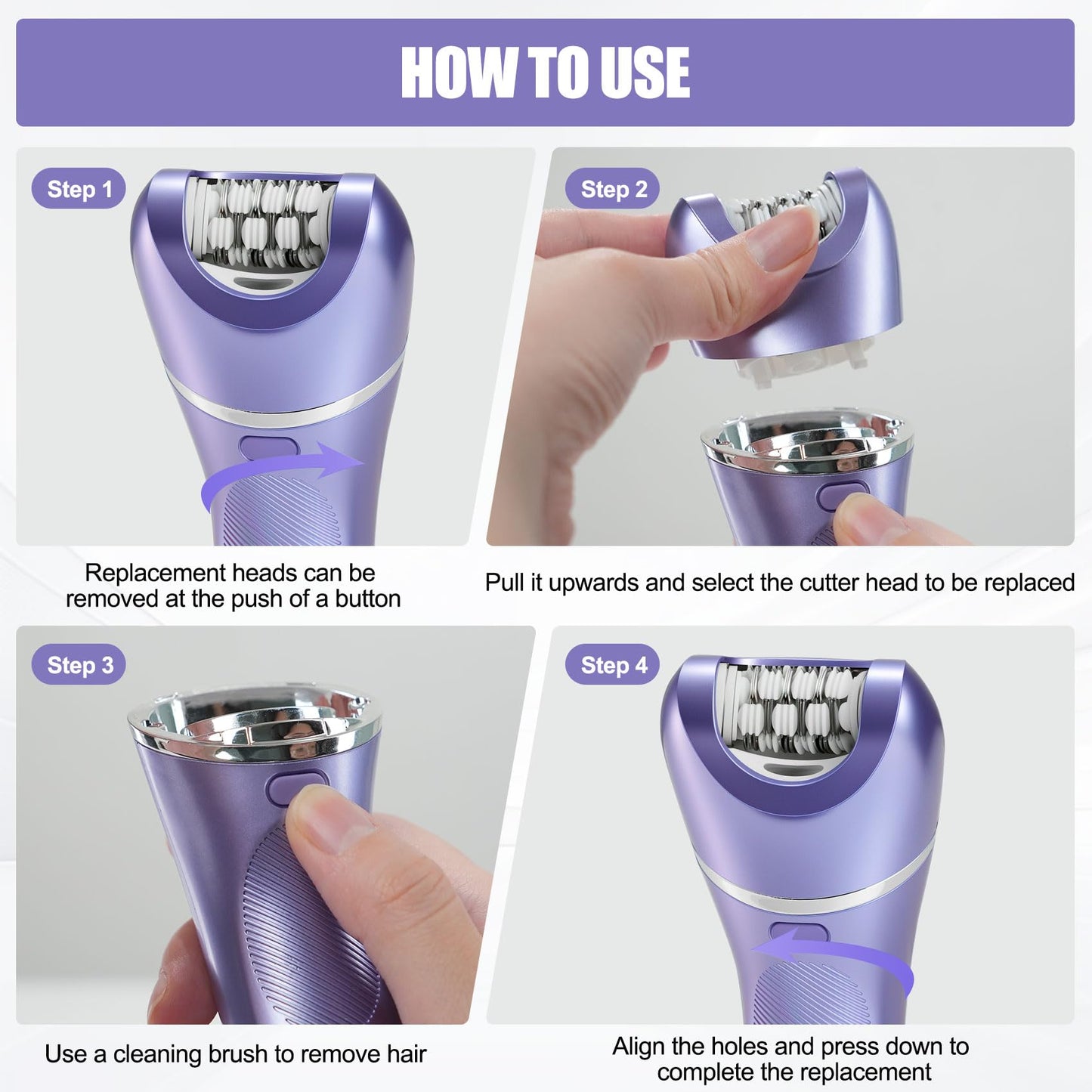 7-in-1 Rechargeable epilator for Women with LED Battery Display-Glamorous Skin Hair Remover-glabous Skin Facial Hair Remove-Smooth Glide for Face and Body, Bikini, Arms and Legs-Valentines Day Gift