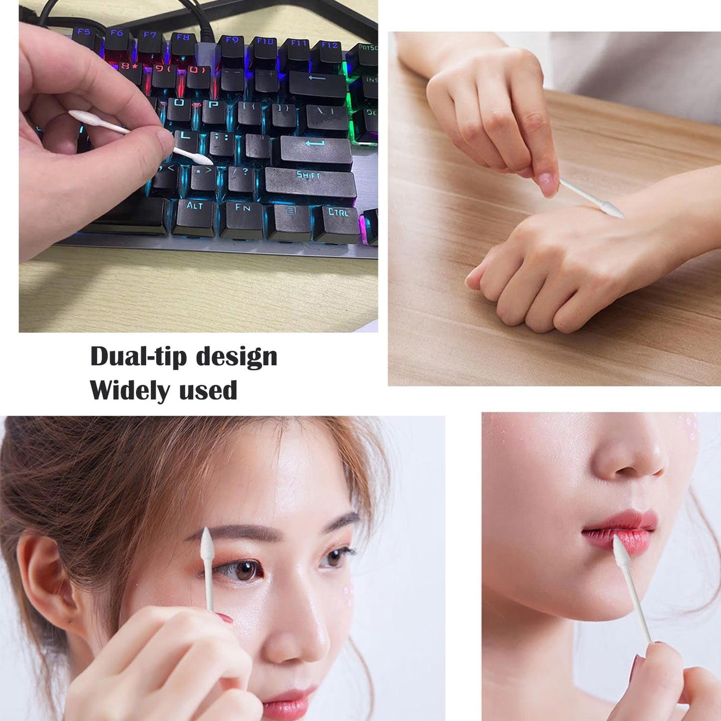Pointed Cotton Buds - Precision Cotton Swabs for Makeup & Cleaning | 300 Pcs