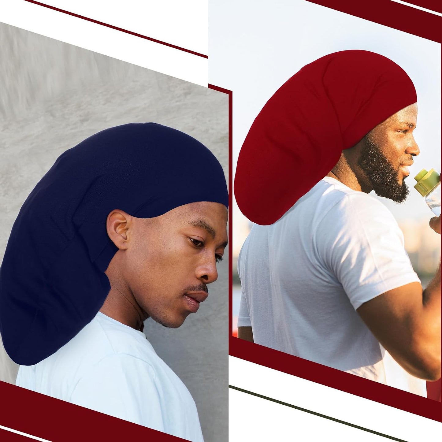 Unisex Jumbo Dreadlock Cap - Long Dreads Hair Wrap Sleeping Bonnet | 4-Piece Set for Men & Women