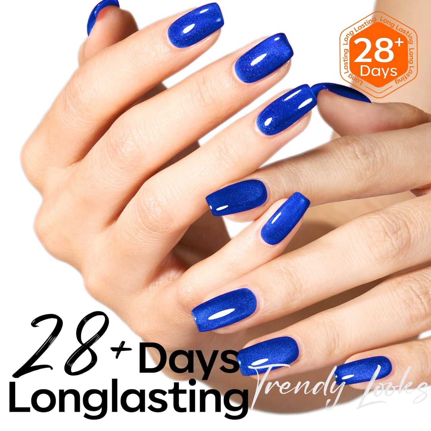 Cat Eye Gel Nail Polish - Glitter Blue Magnetic Soak Off UV Gel for Stunning Nail Art | Winter Manicure