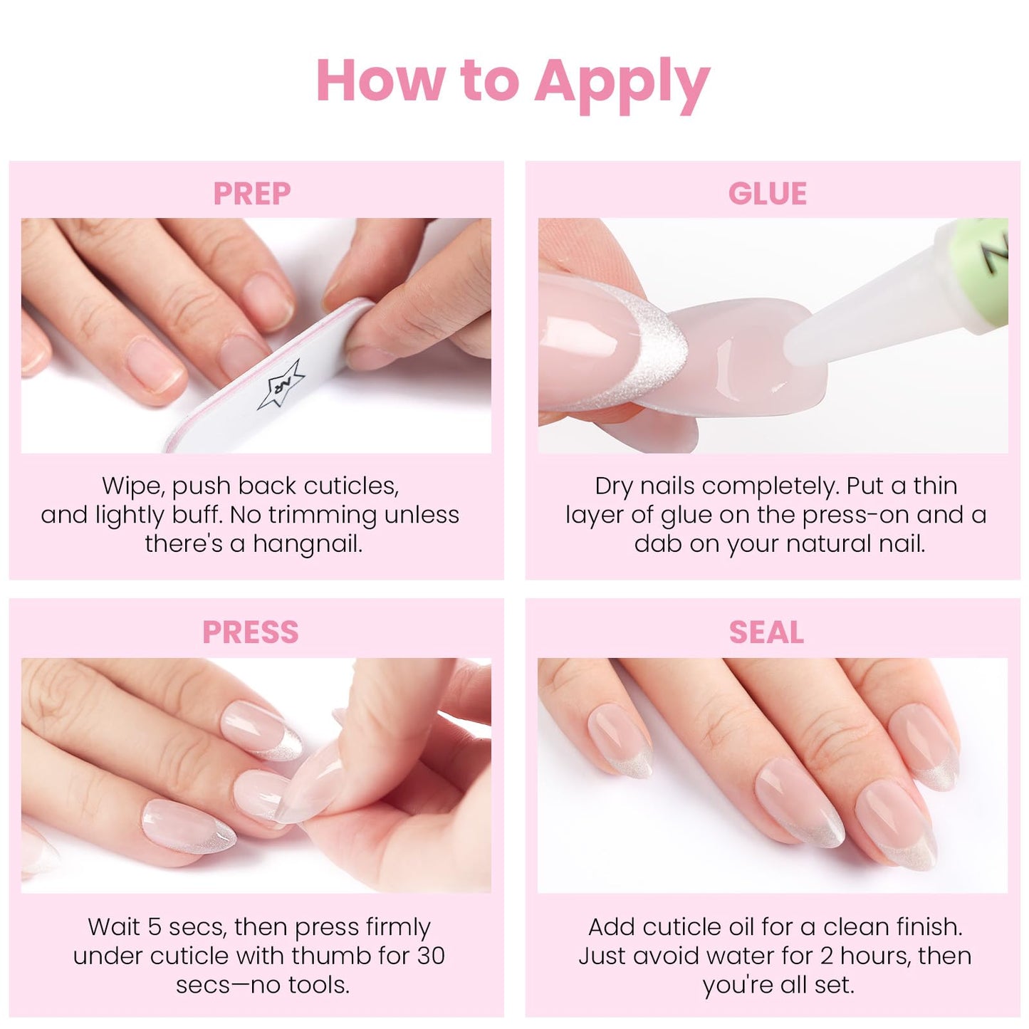 Nail Reformation Press On Toenails, Dip My Toes | Sheer Pale Pink Short Square Fake Toe Nails with White French Tip, Reusable Pedicure Kit for Summer Sandals - 32 Pcs / 16 Sizes, Gifts for Women