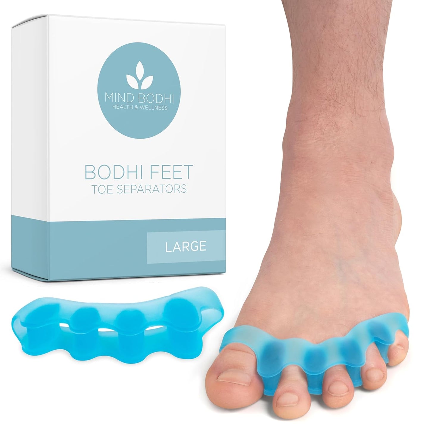 Toe Separators for Men and Women - Comfortable Blue Toe Spacers for Alignment | Regular Size