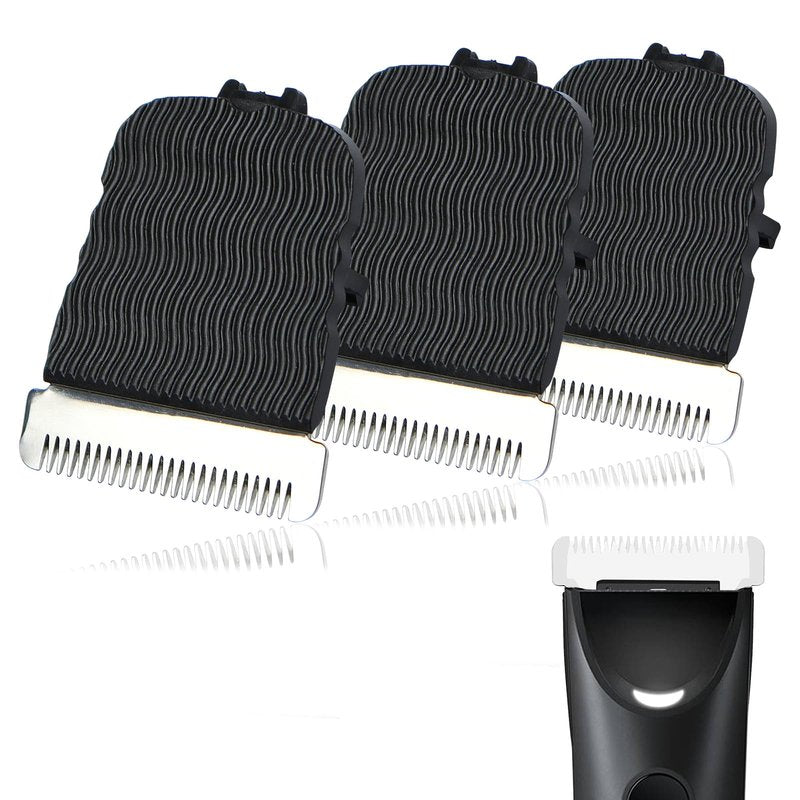 SUPERNB 3 Pack Replacement Blade Head for Manscapes Lawns Mowers Series 2.0 3.0 4.0, Hygienic Snap-in Groin Hair Trimmer Blades with Skin Protect Tech