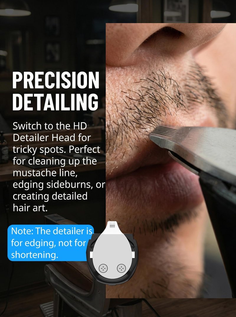 Beard Trimmer for Men, 120-Min Cordless Runtime, 0.5mm Precision Dial (40 Settings) - Constant Power Motor & IPX7 Waterproof Hair Clipper Kit with Detailer & Nose Trimmer, USB-C Quick Charge