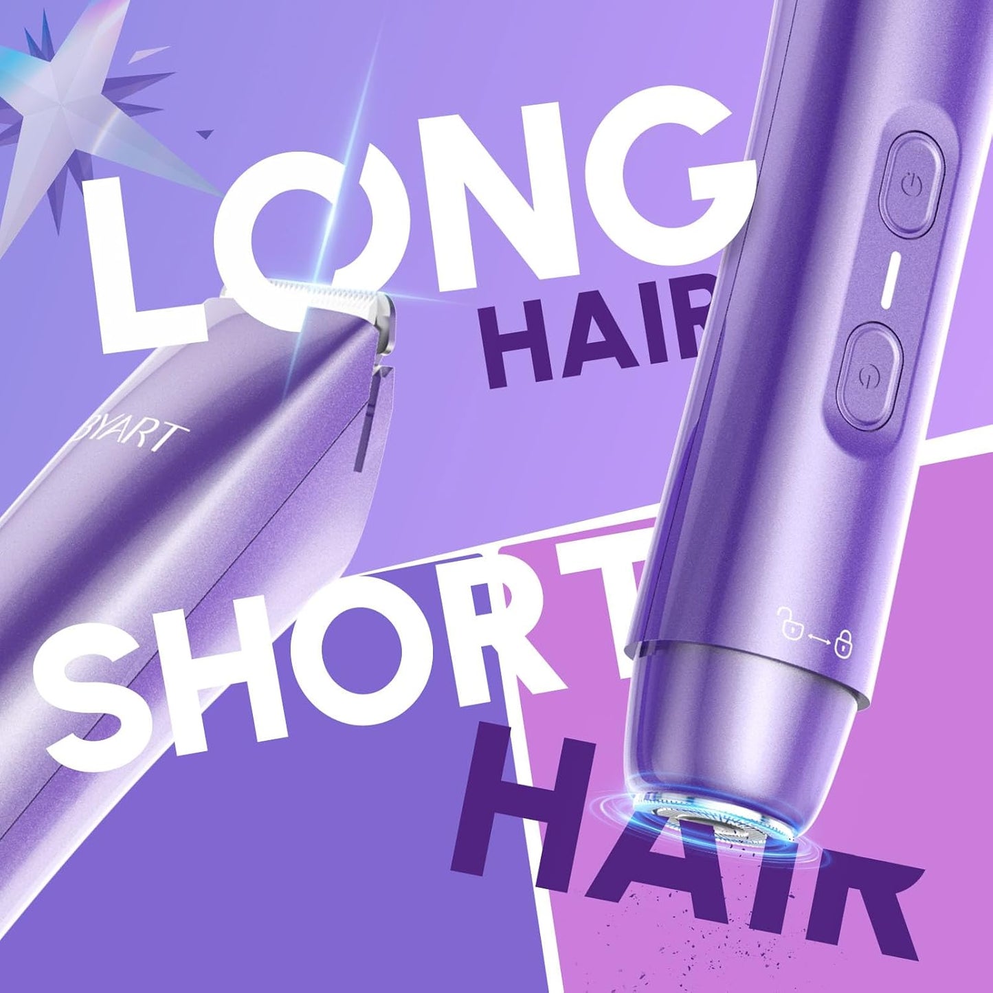 Bikini Trimmer for Women - Dual Head IPX7 Waterproof Electric Razor for Painless Hair Removal | Portable Cordless Shaver, Fast Charging