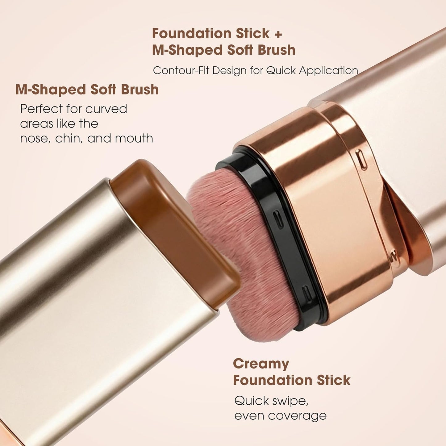 Luminous Dual-Ended Foundation Stick - Full Coverage Contouring & Concealer | Waterproof, Skin-Friendly, 01 Ivory