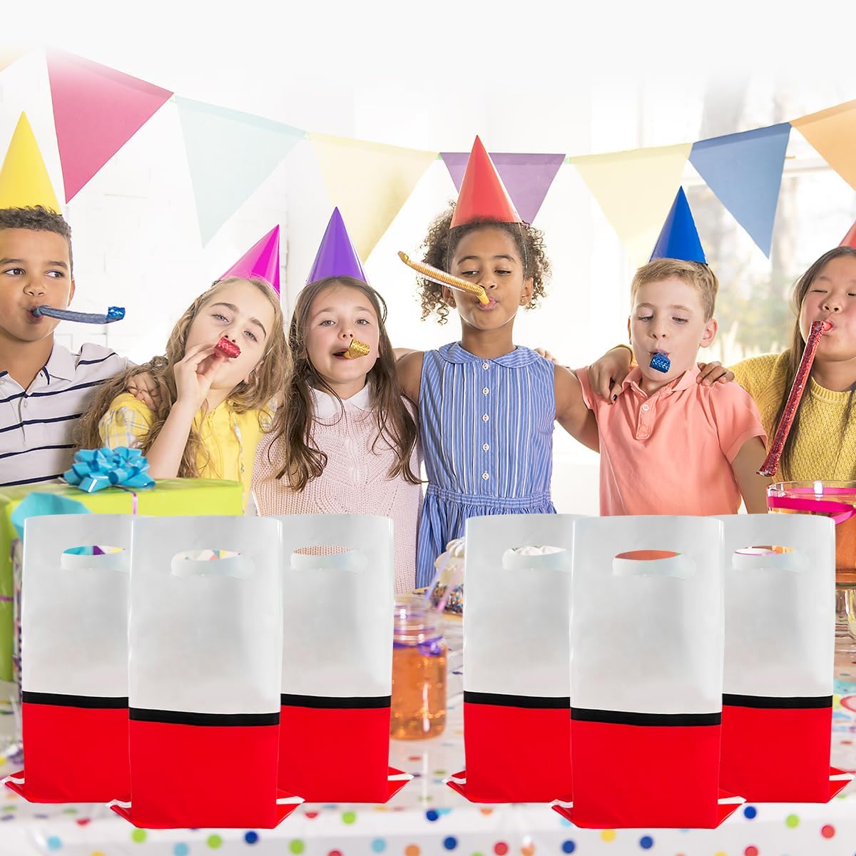 Cartoon Animation Party Gift Bags - 30Pcs Birthday Candy Bags for Kids | Fun & Colorful Designs