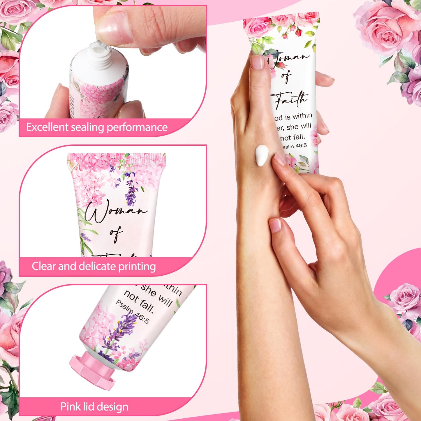Loopeer 12 Pcs Christian Gifts for Women Bulk Women of Faith Hand Creams Bible Verse Religious Church Gifts Portable Hand Lotion for Vbs Ladies Group Prayer Welcome Bag Stuffer Party Favors