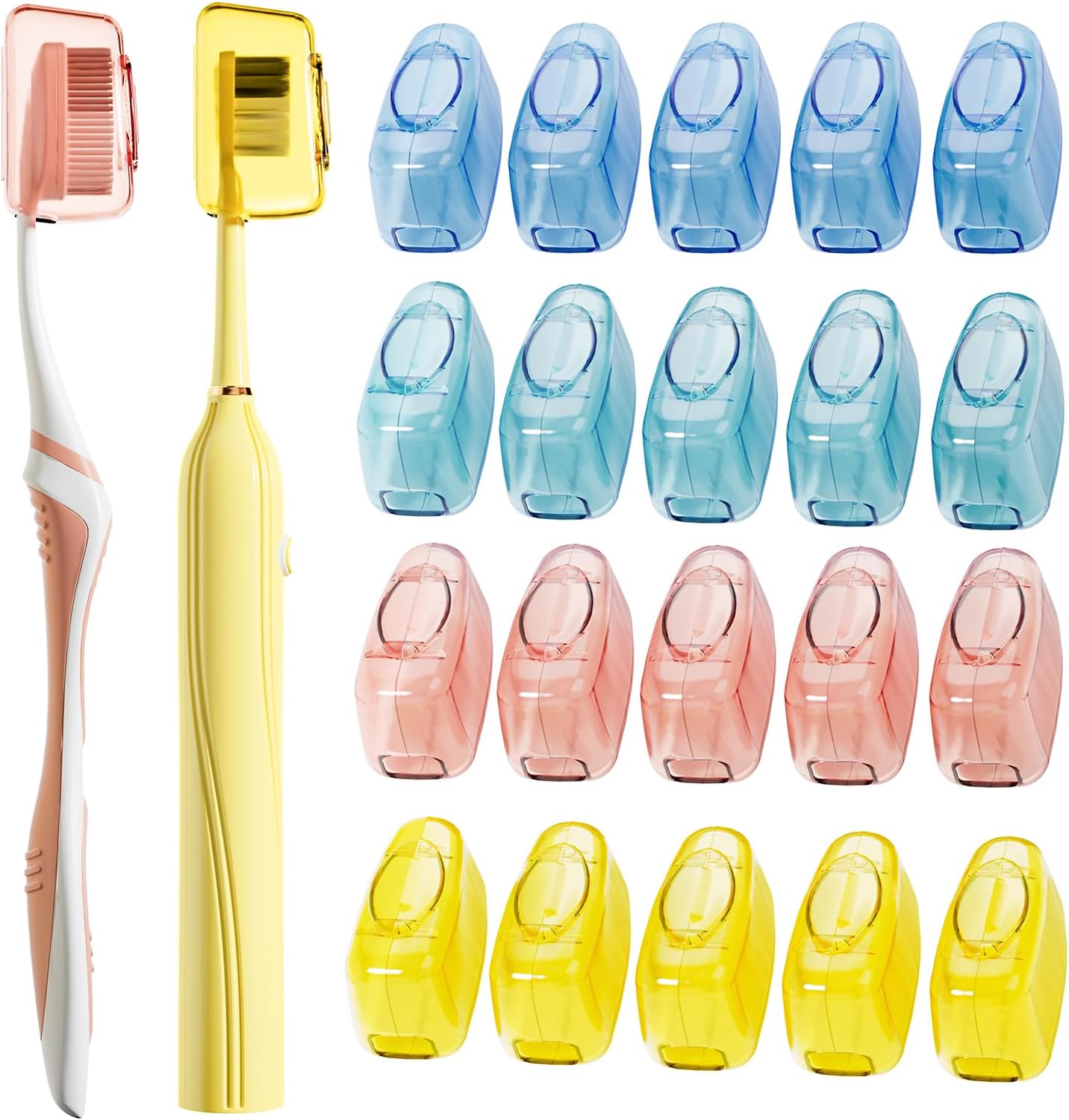 Toothbrush Covers - 100 Pack Universal Fit for Electric & Manual Brushes | Reusable Travel & Home Protectors - Multicolor