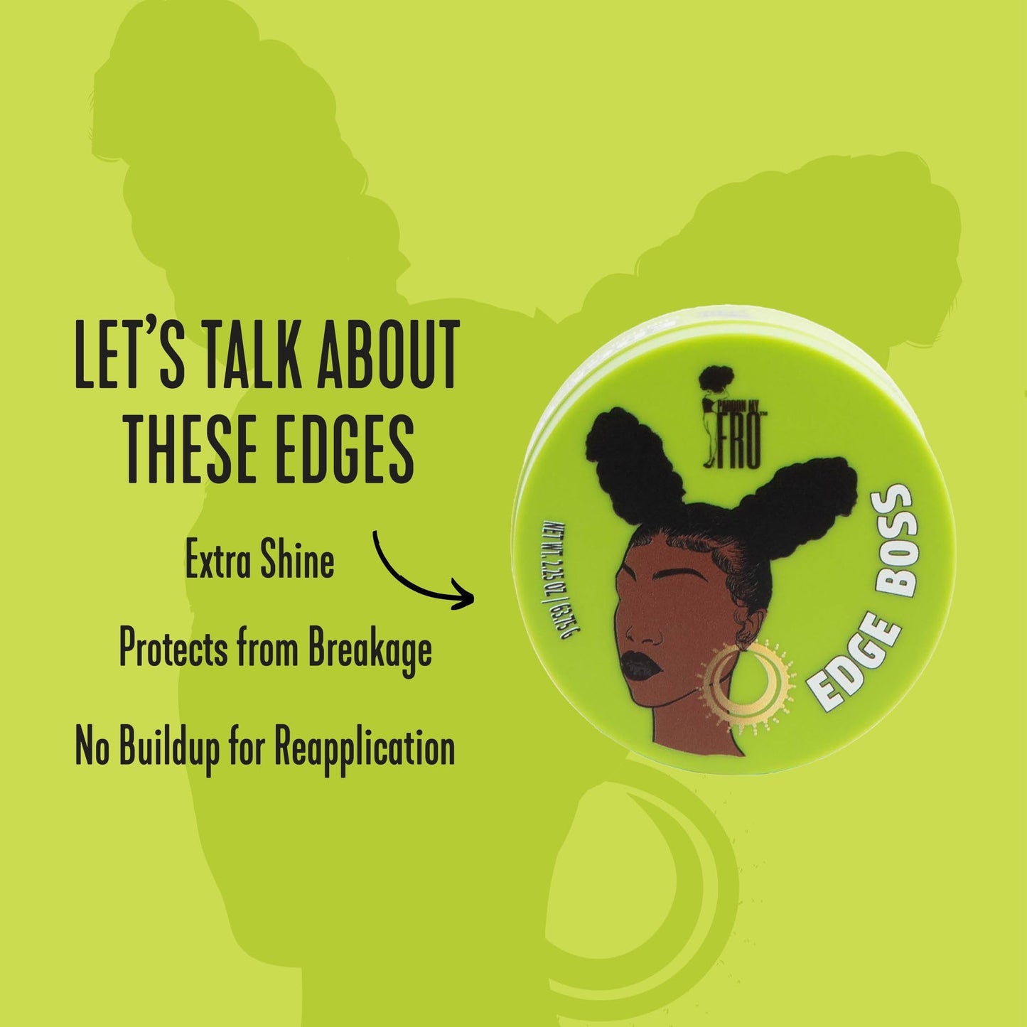 Pardon My Fro Edge Boss Gel Extra Hold Control Styling Formula Care 2.25 Oz