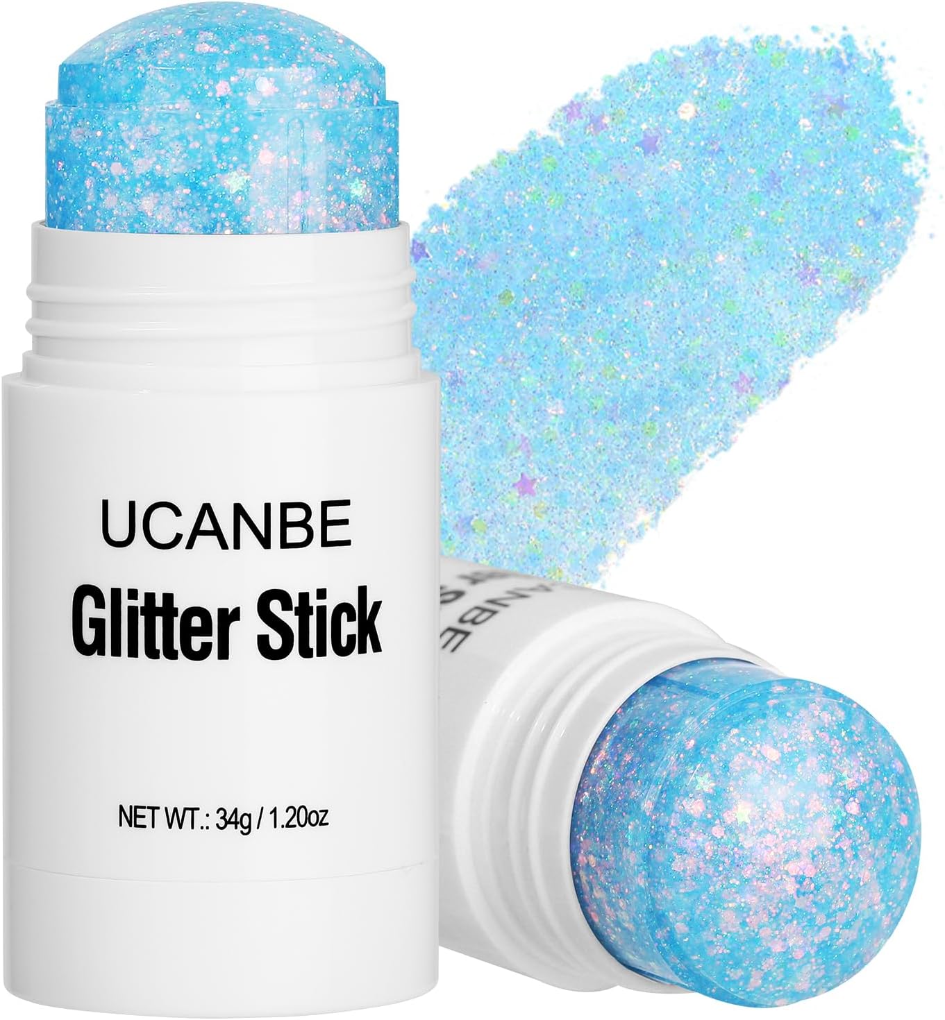 Body Glitter Stick - Red White Blue Face & Hair Makeup for Festivals | 1.2 oz Chunky Glitter