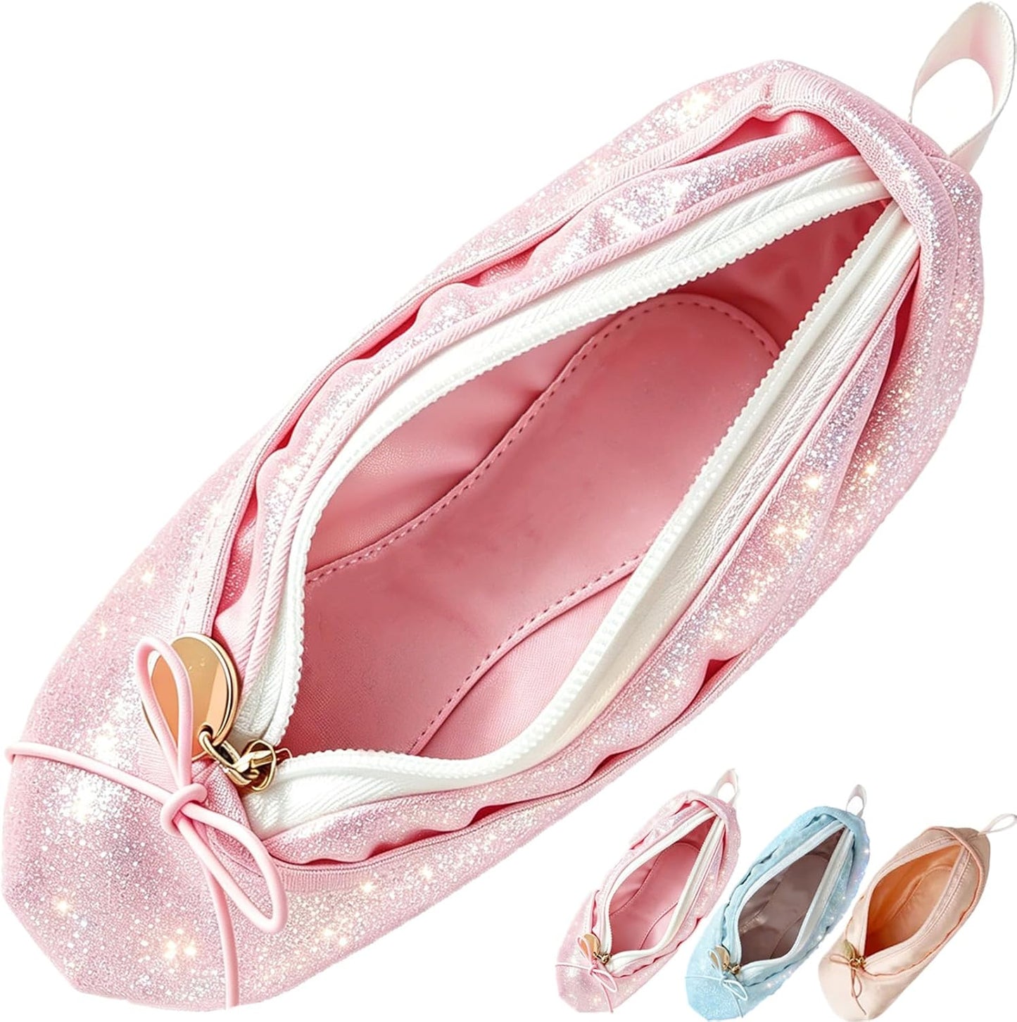 Ballet Makeup Bag - Cute Cosmetic Case for Girls | Pink Dance Recital Gift & Pencil Holder