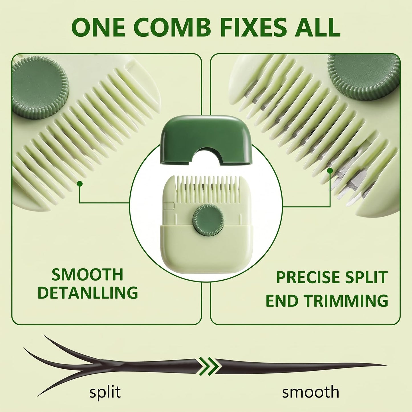 Kkwooidm 2-Piece Set (Two-in-One) Split Trimmer for Women,Split Ends Hair Trimmer,Dead Ends Hair,Dead,Hair Split Split Ends Razor Comb Split