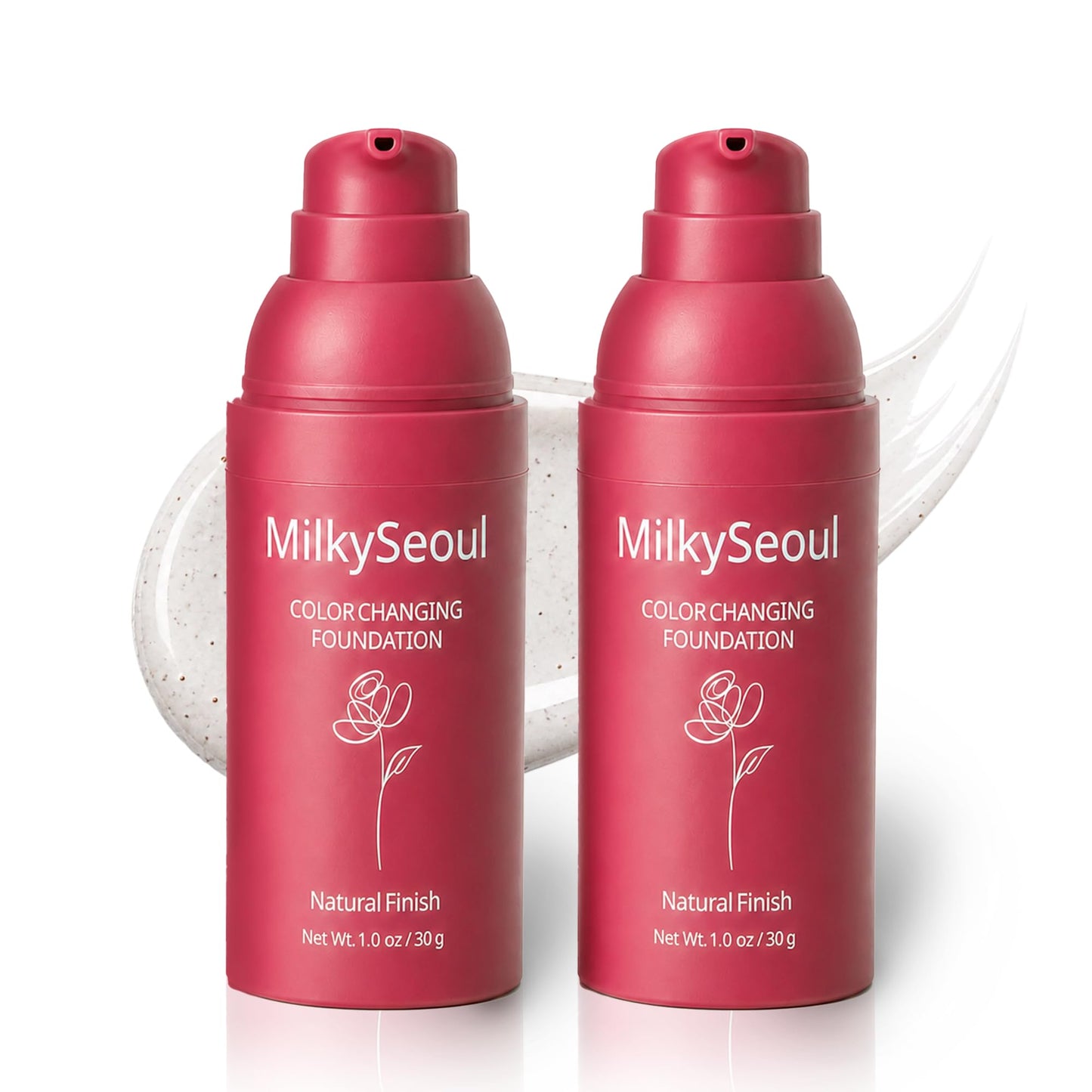 Color Changing Foundation, Skin Tone Adapting Liquid Foundation for Women, Self Adjusting Natural Finish Makeup, Hydrating Coverage for Mature Skin, Blurs Fine Lines (2 PCS)