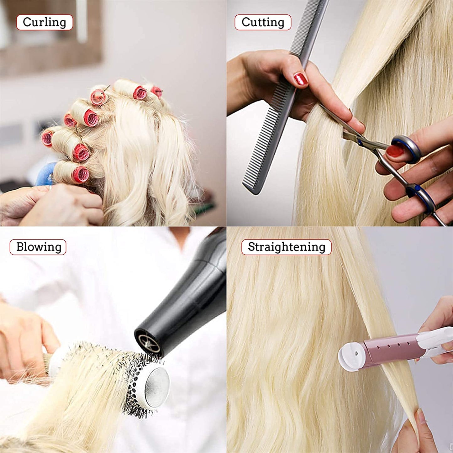 Mannequin Head with 80% Real Hair, TopDirect 24" Blonde Hair Styling Hairdressing Cosmetology Mannequin Manikin Training Practice Head with Clamp and Tools