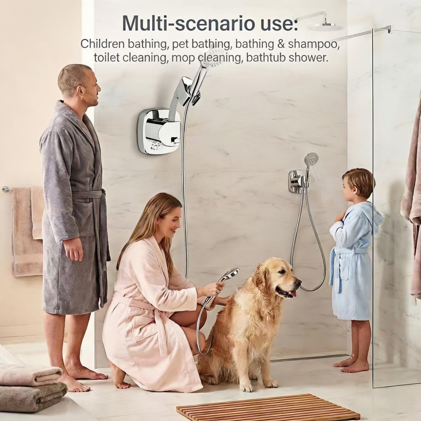 360° Swivel Shower Head Holder with Strong Removable Suction Cup | 10kg Load Capacity, Tool-Free Installation in Seconds Removable and Rustproof Shower Bracket with Chrome Polished for Bathroom