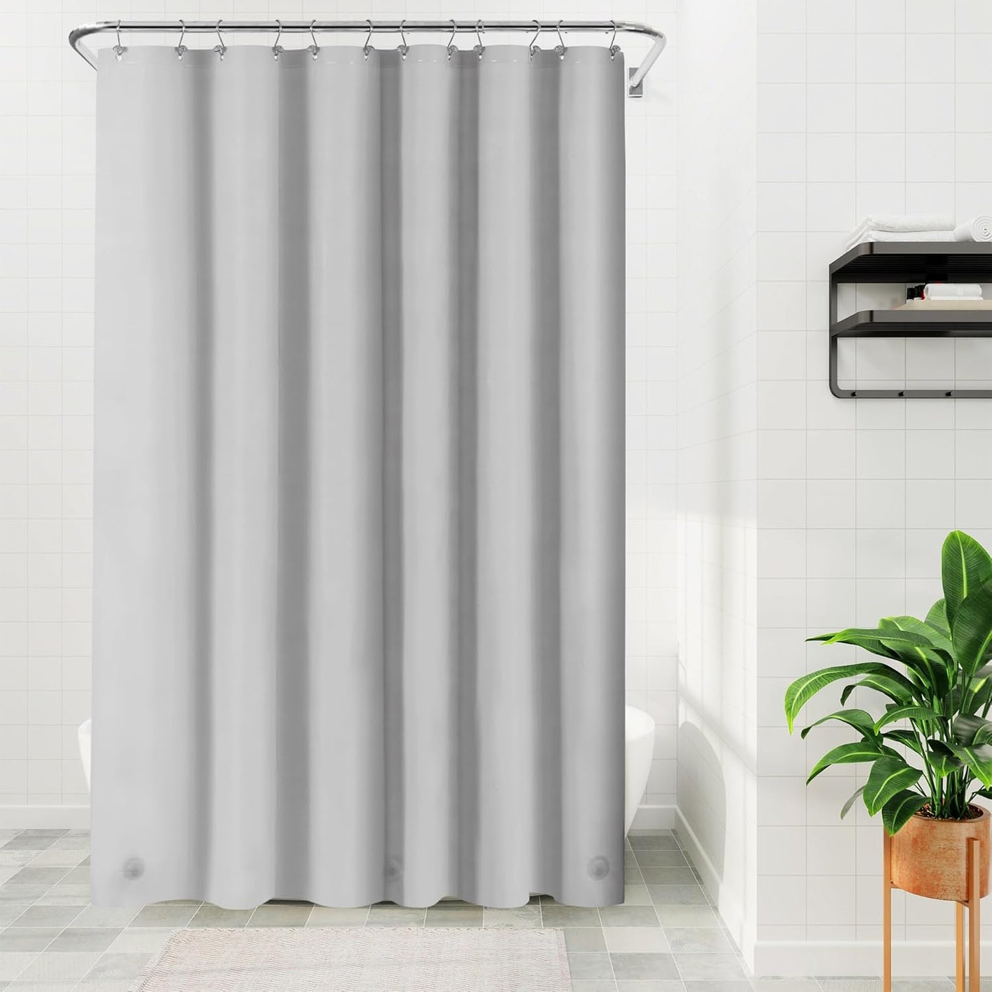 Clear Plastic Shower Liner - Premium Waterproof PEVA Curtain with Rustproof Grommets & 3 Magnets | Standard Size